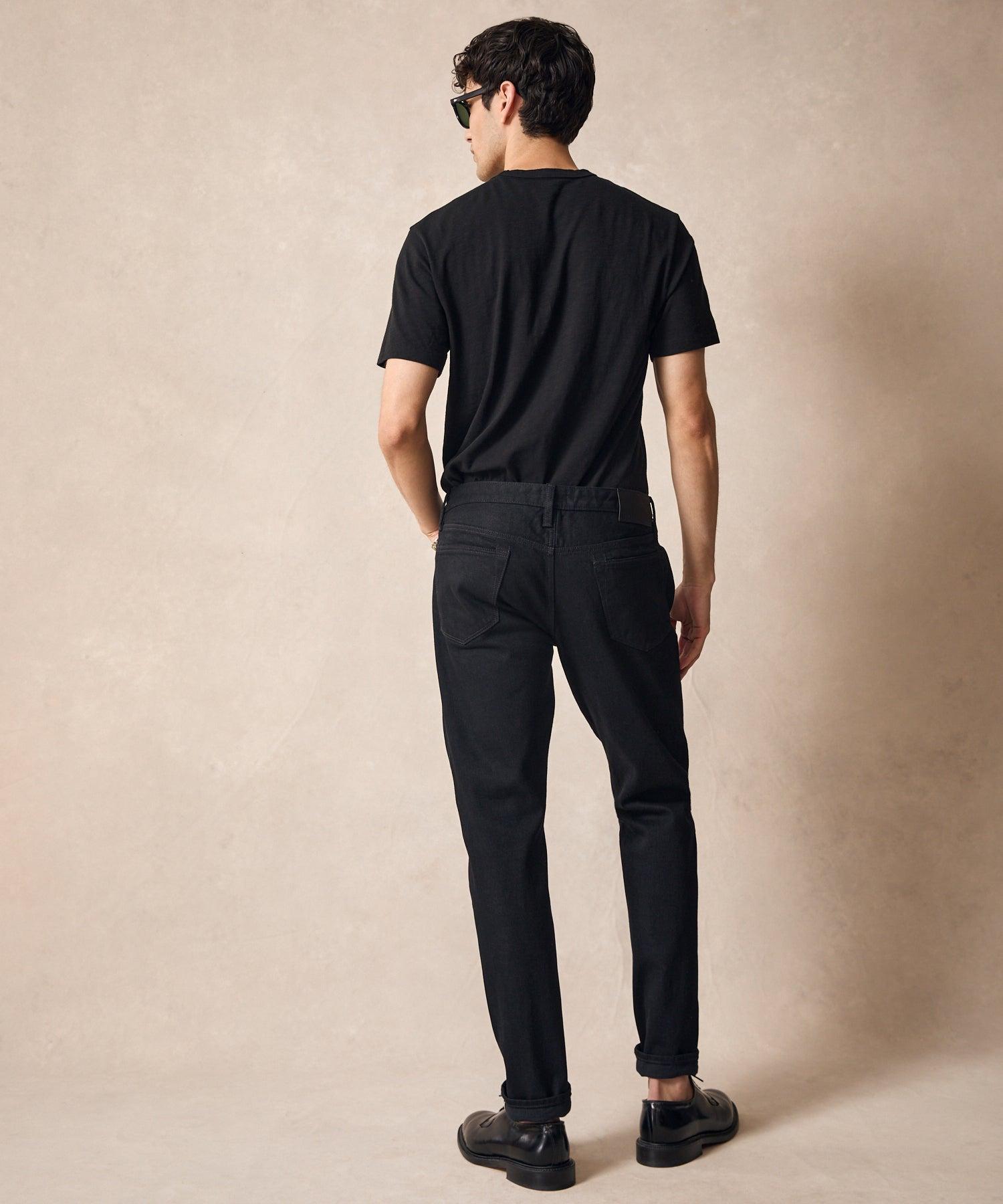 Slim Japanese Selvedge Stretch Jean in Black Wash Product Image