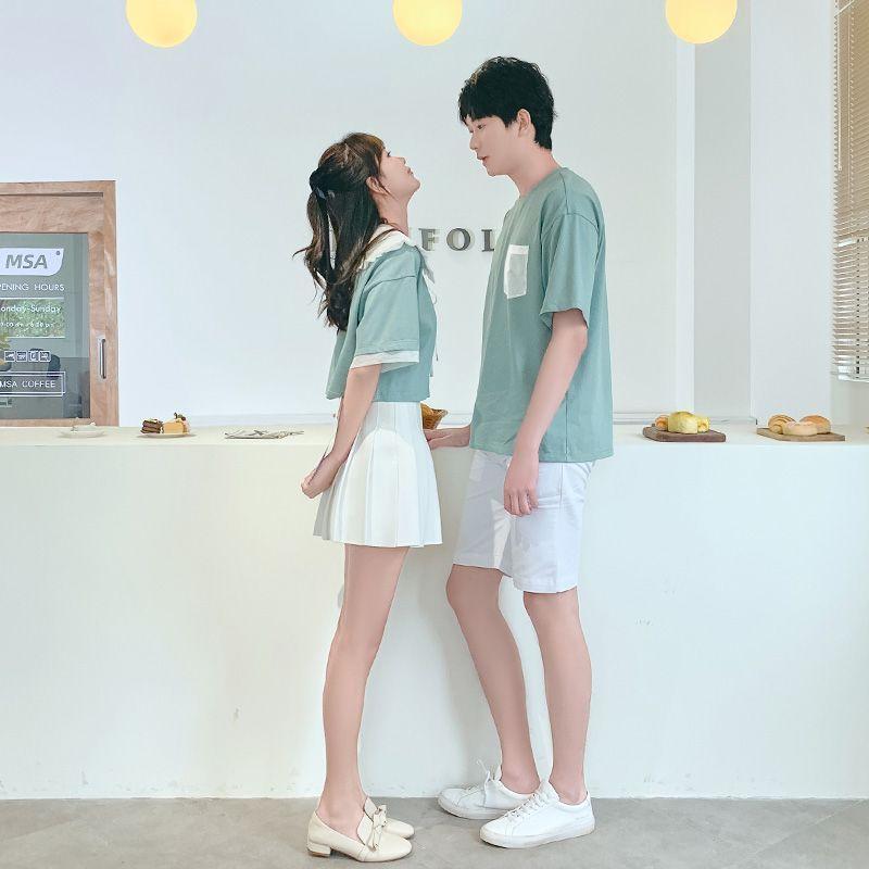 Couple Matching Short-Sleeve Shirt / T-Shirt / Shorts / Set Product Image