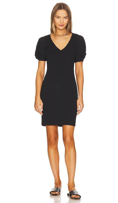 Puff Sleeve V Neck Ruched Dress Product Image