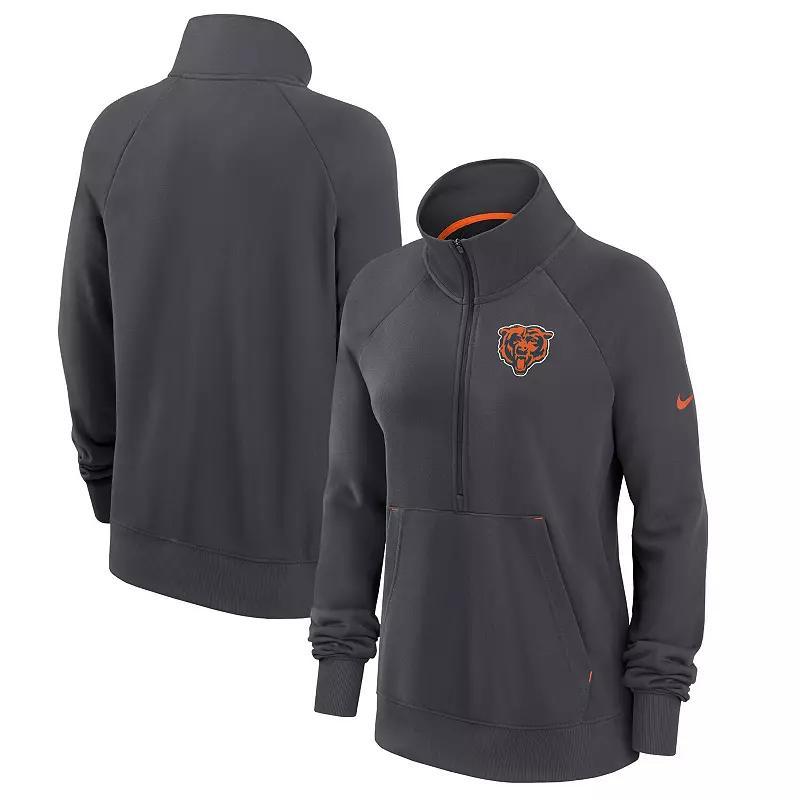 Womens Nike Charcoal Washington Commanders Premium Raglan Performance Half-Zip Sweatshirt Product Image