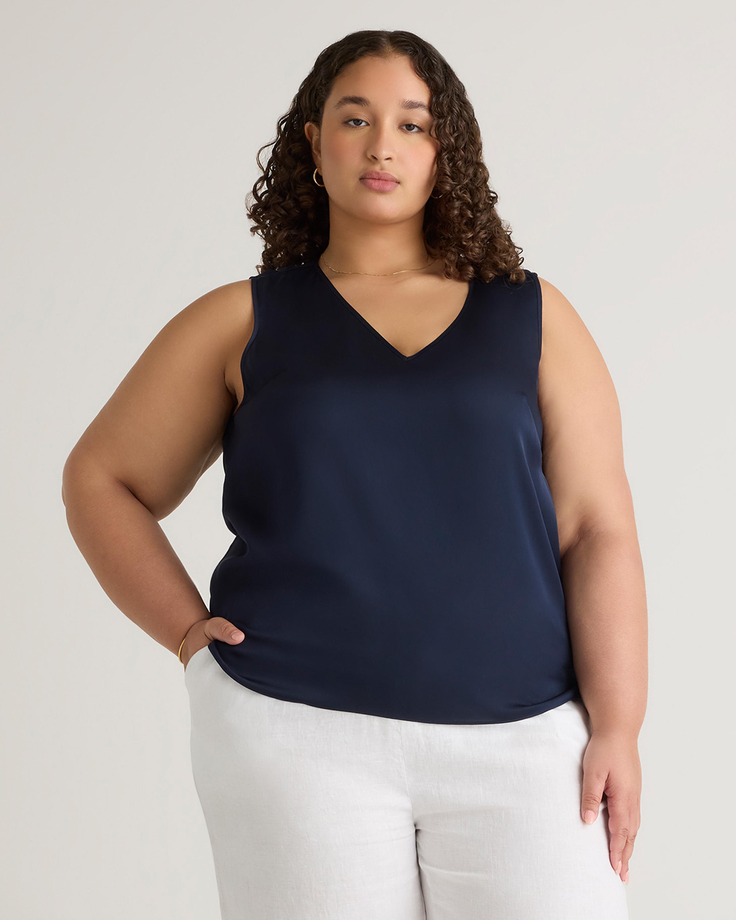 Washable Stretch Silk Tank - Plus Size Product Image