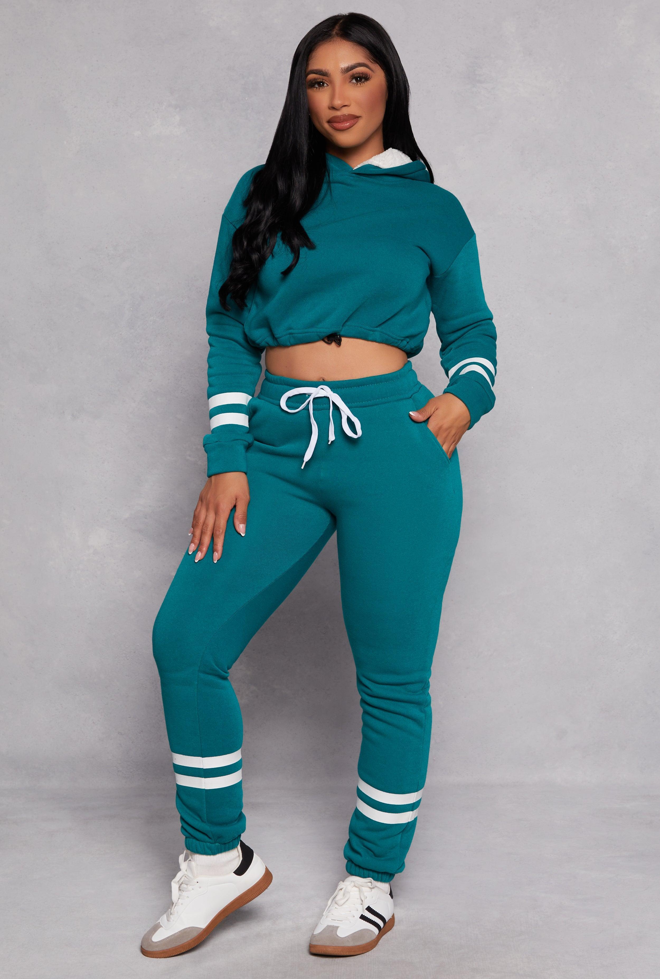 Womens Fleece Lined Varsity Stripe Sweatpants Product Image