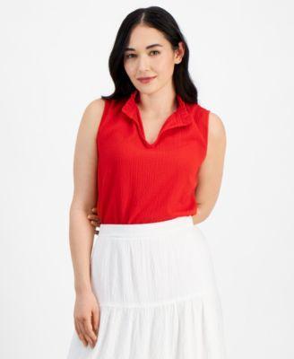 Petite V-Neck Sleeveless Top Product Image