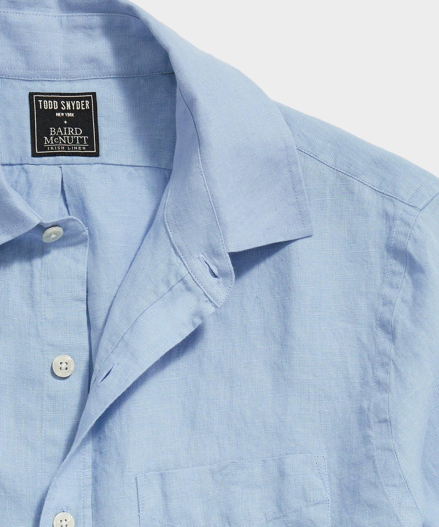 Slim Fit Sea Soft Irish Linen Shirt in Blue Tide Product Image