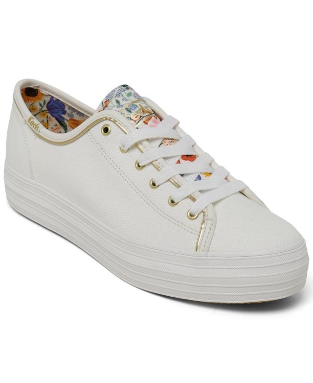 Keds x Rifle Paper Co Womens Triple Kick Colette Jacquard Lace Up Platform Casual Sneakers from Finish Line Product Image