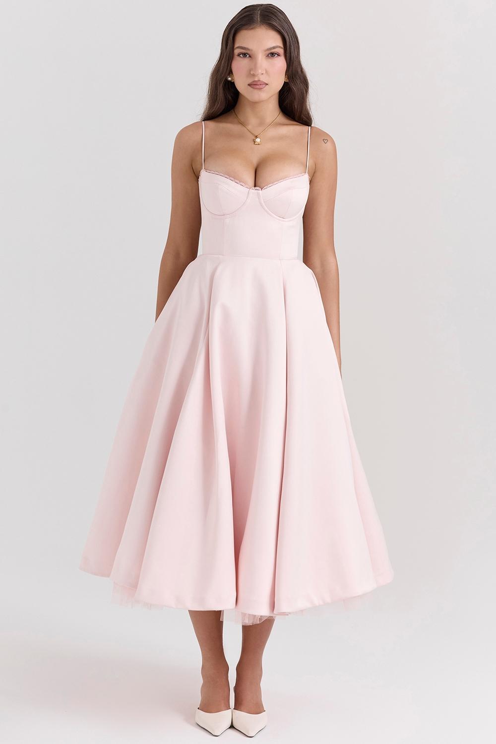 Mademoiselle Ballerina Pink Midi Dress Product Image