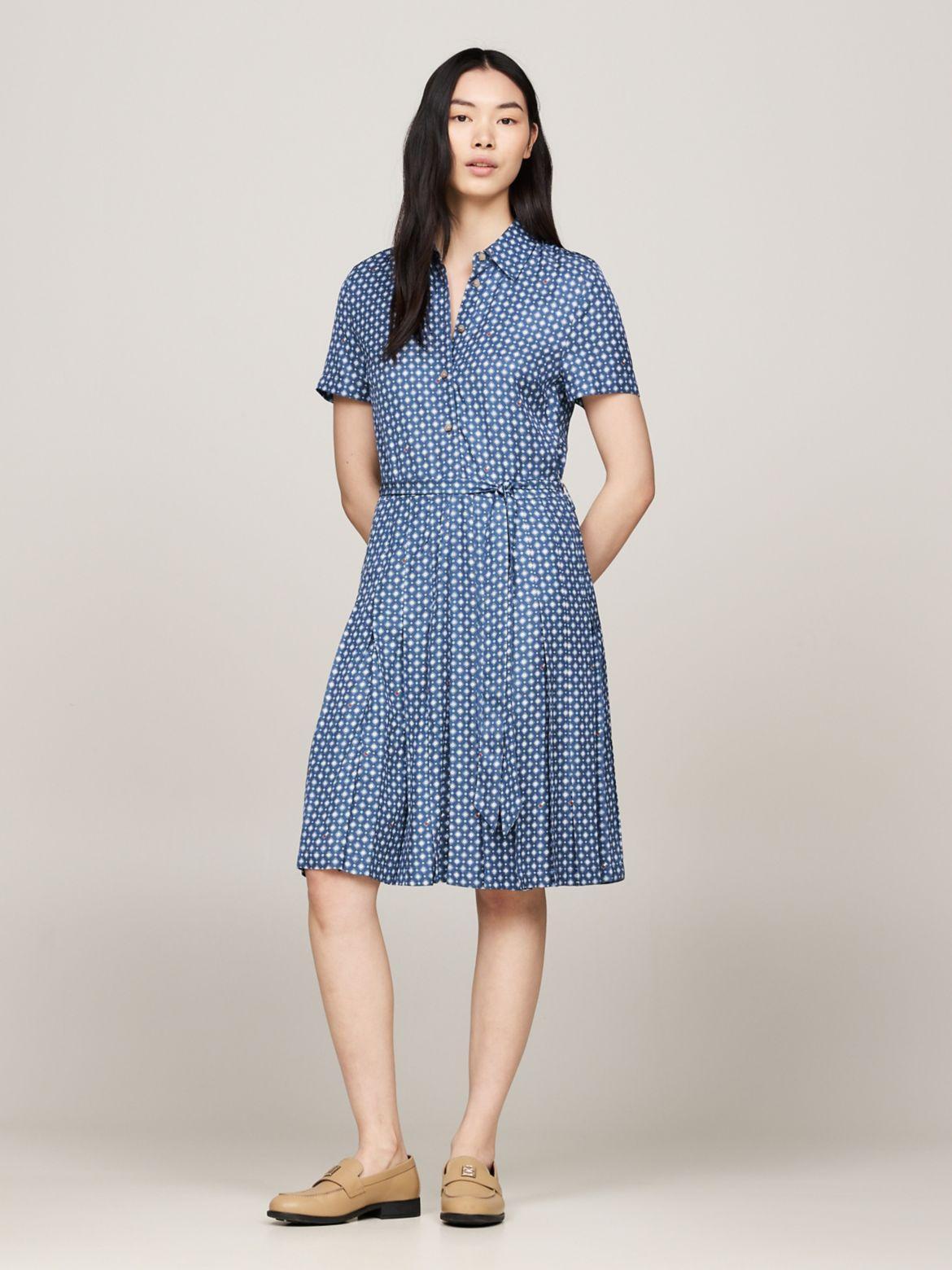 Tommy Hilfiger Women's Pleated Flag Print Shirtdress Product Image