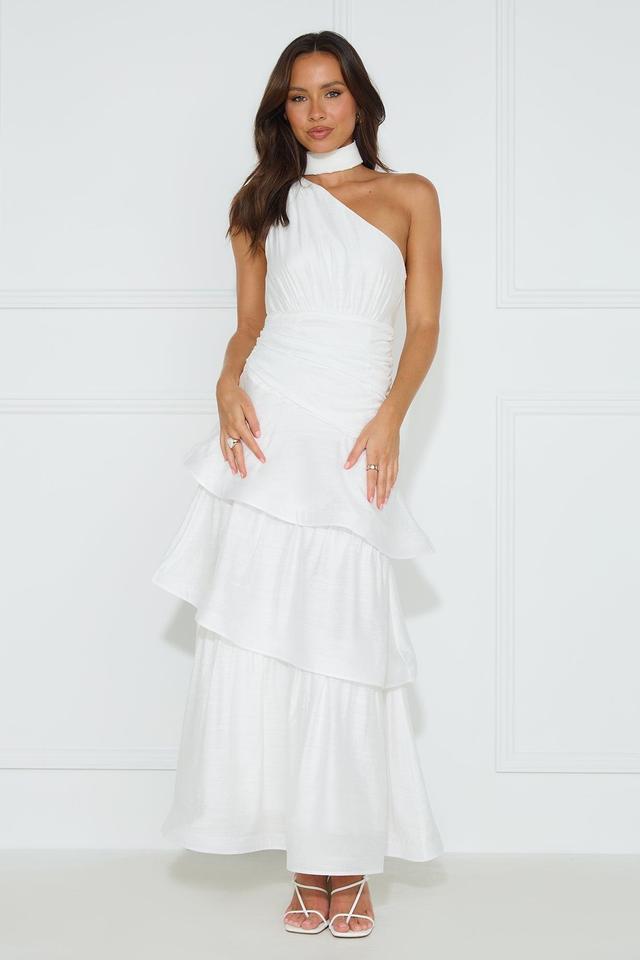 Cara One Shoulder Maxi Dress White Product Image