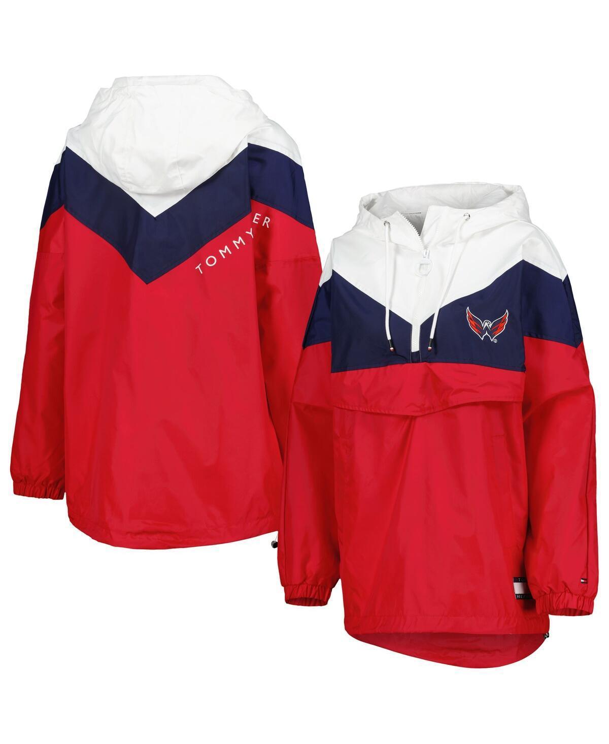 Womens Tommy Hilfiger Navy Washington Capitals Staci Half-Zip Windbreaker Jacket - Navy Product Image