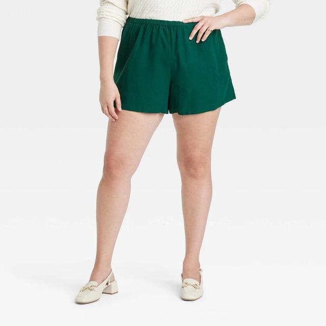 Womens High-Rise Linen Pull-On Shorts - A New Day 3X Product Image