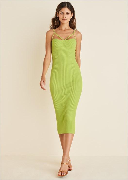 Knit Strappy Midi Dress Product Image