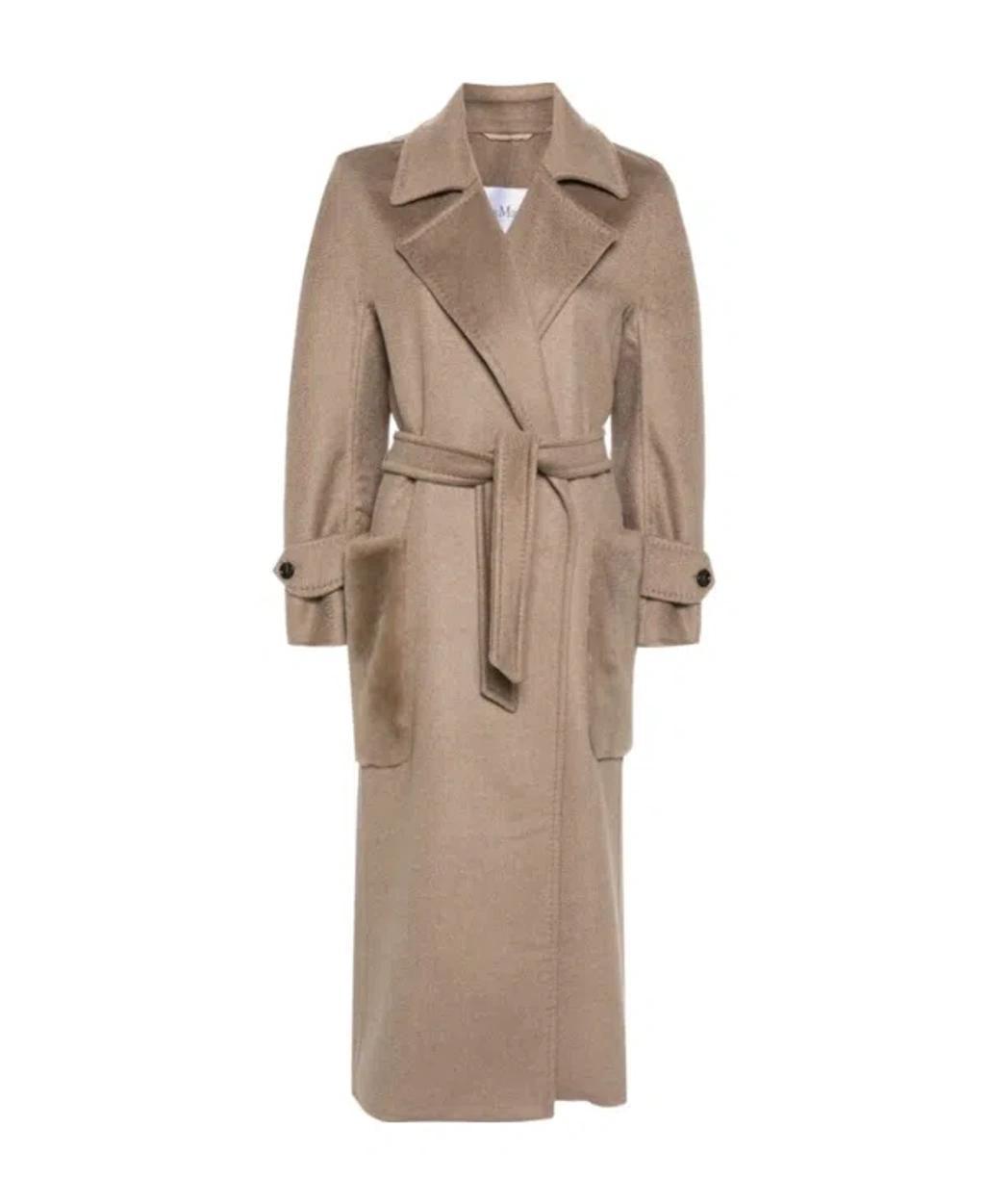 MAX MARA Long-sleeved Lapel Coat In Brown product image