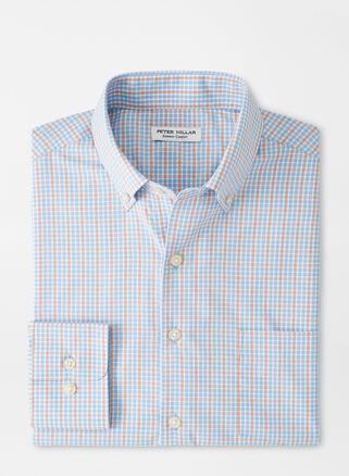 Peter Millar Mens Polk Performance Twill Sport Shirt | Color: Cottage Blue | Size: M Product Image