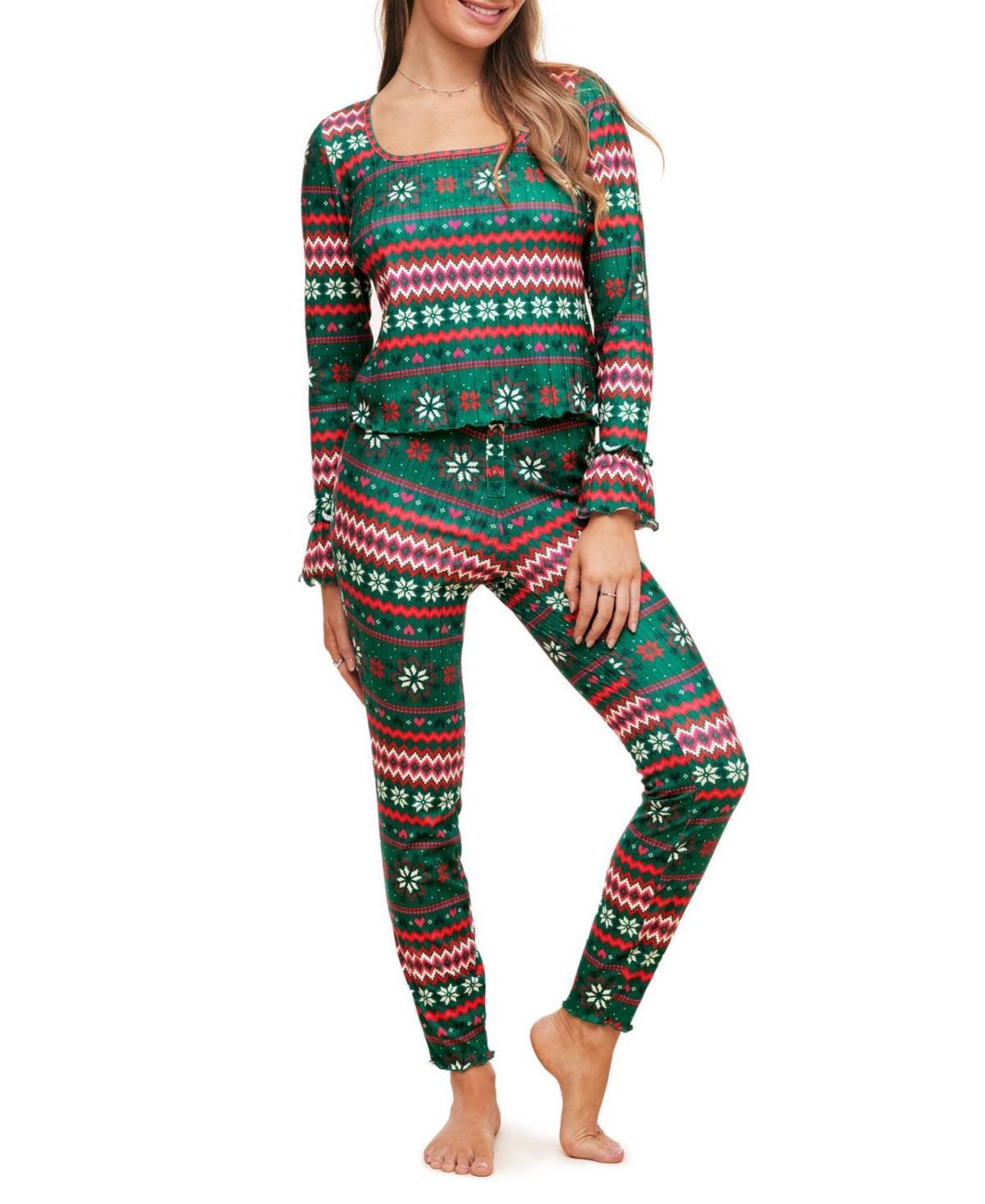 Audra Womens Pajama Long Sleeve Top & Legging Set Product Image