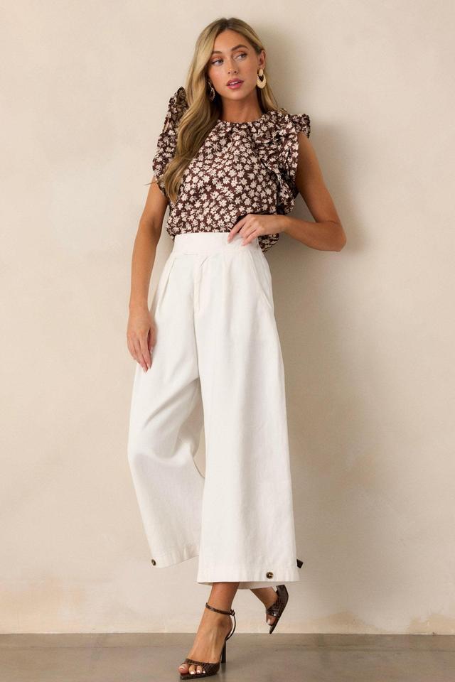 Coastal Comfort 100% Cotton Ivory Pants Product Image