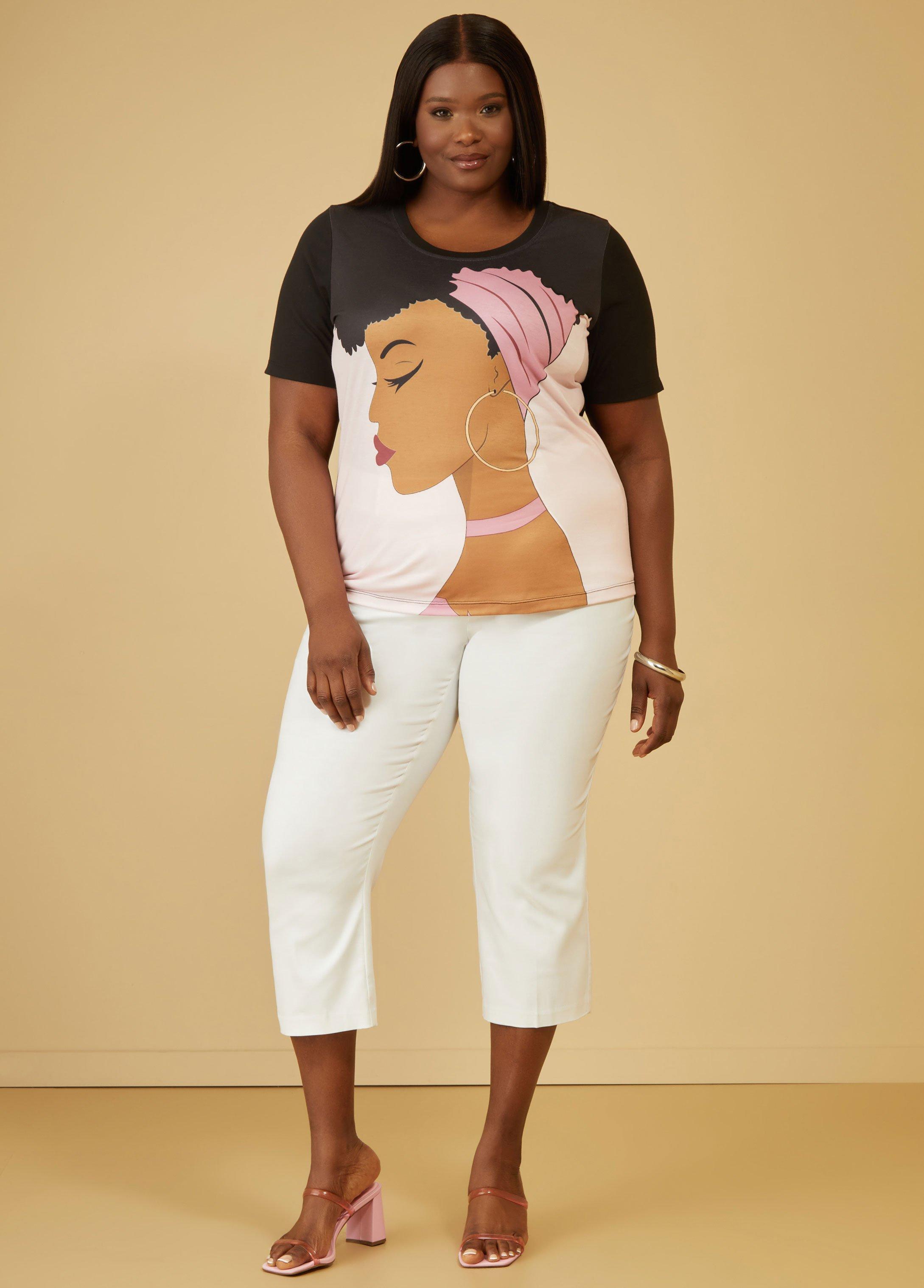 Plus Size Profile Jersey Graphic Tee Ashley Stewart Product Image