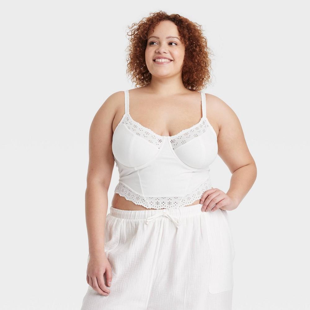 Womens Eyelet Corset - Colsie Off-White 2X Product Image