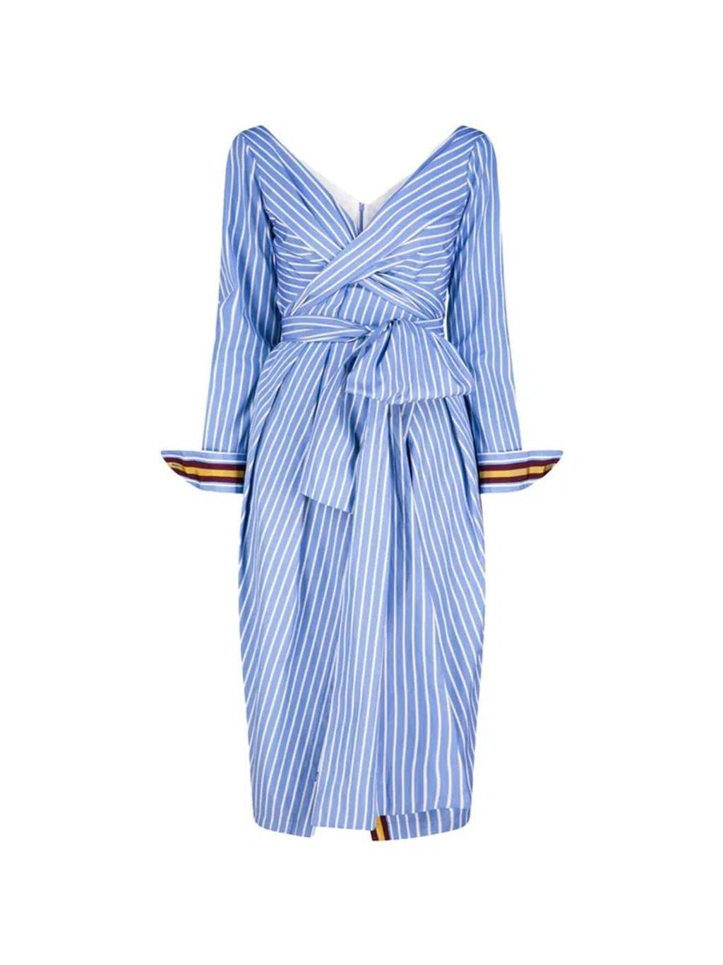 Dolada Tape Dress In Light Blue Product Image