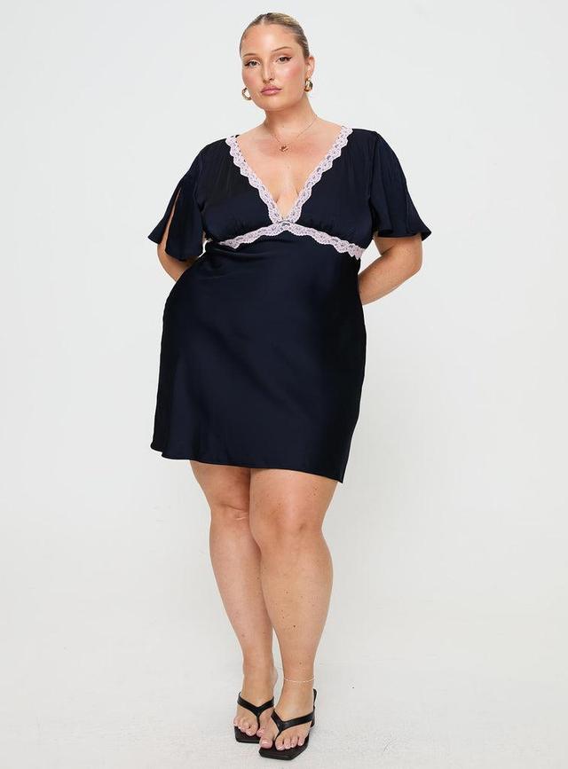 Jaron Mini Dress Navy Curve Product Image