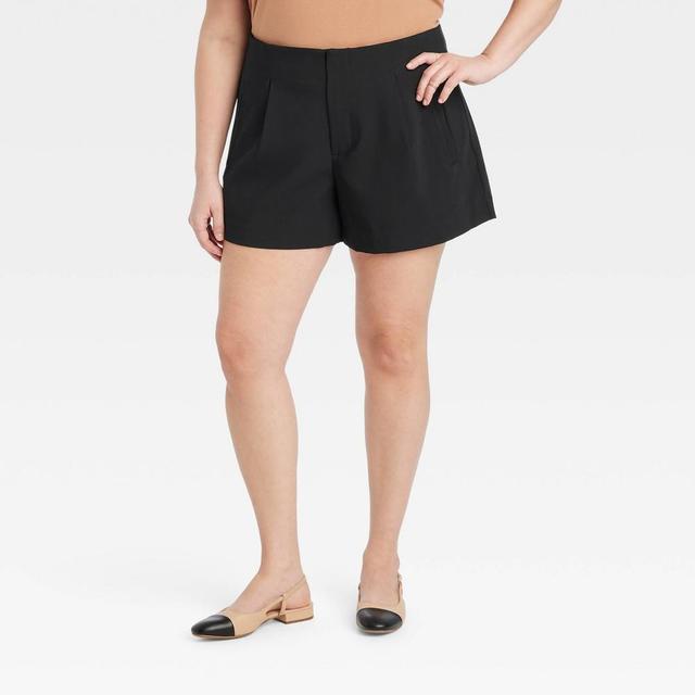 Womens High-Rise Tailored Shorts - A New Day Black 17 Product Image