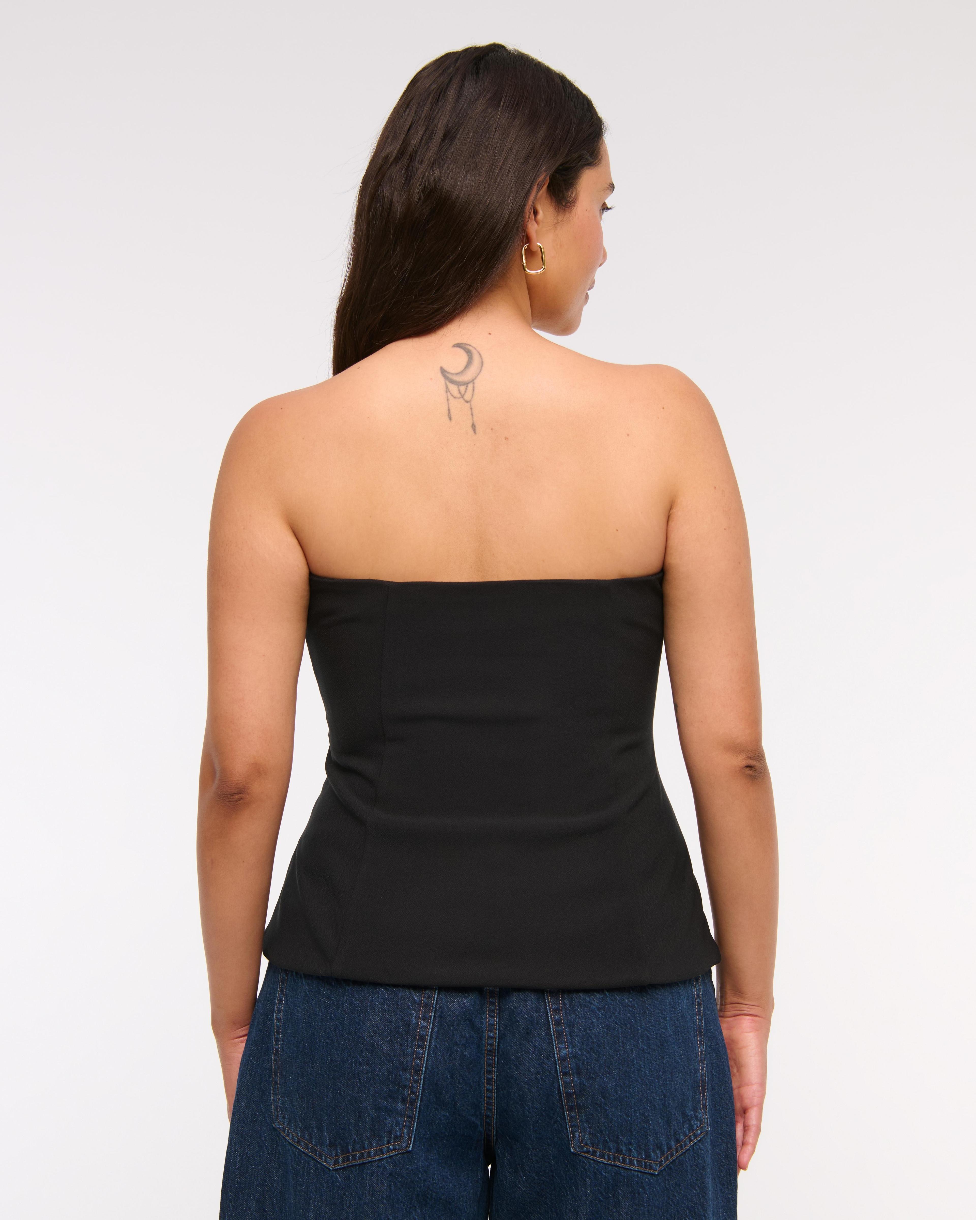 Long-Length Satin Tube Top Product Image