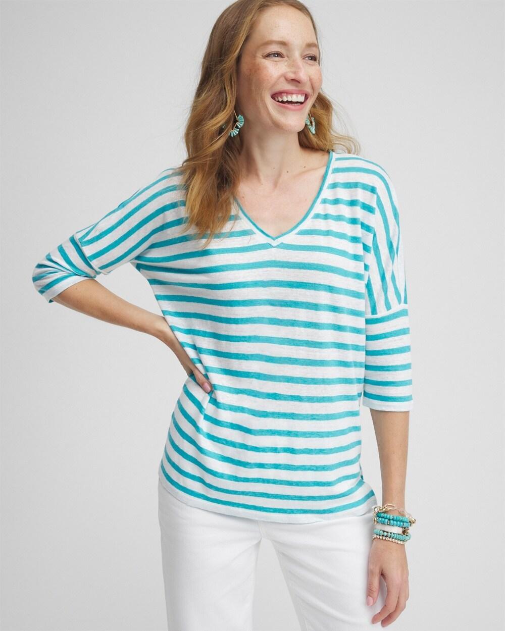 Women's Linen Drop Shoulder Tunic Top Product Image