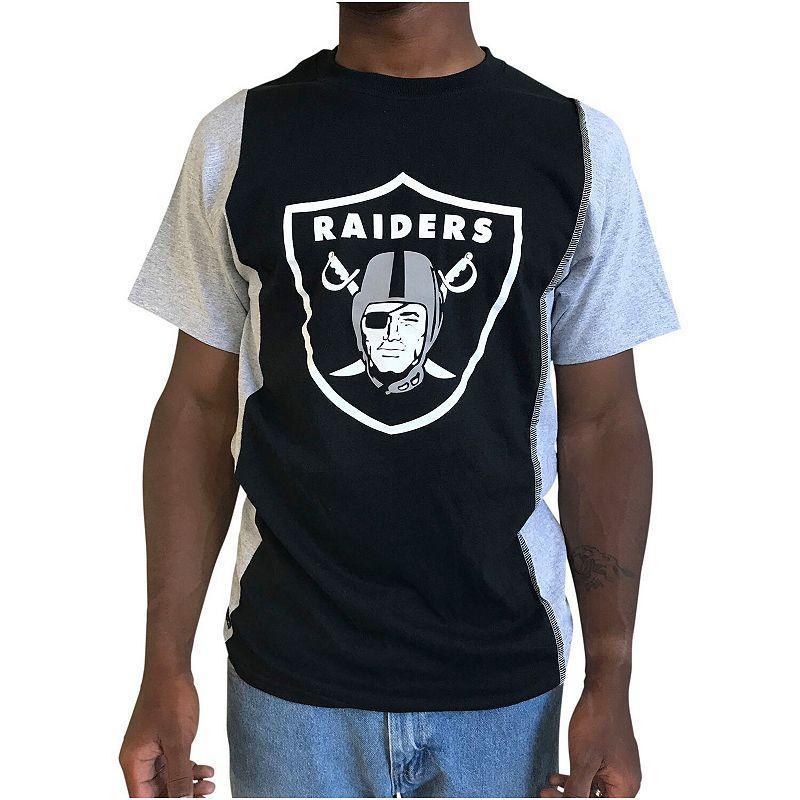 Mens Refried Apparel /Silver Oakland Raiders Upcycled Split T-Shirt Product Image