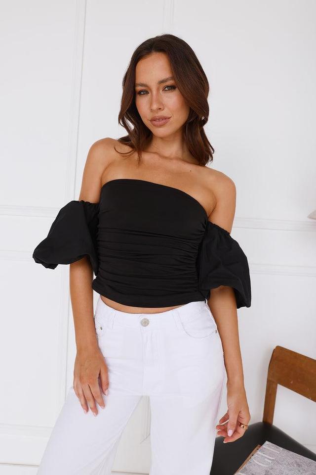 Trendsetter Style Off Shoulder Top Black Product Image