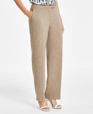 Kasper Womens Straight-Leg Extended-Tab Pants Product Image