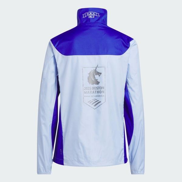 adidas Boston Marathon 2025 Own the Run Celebration Jacket Blue Dawn M Womens Product Image