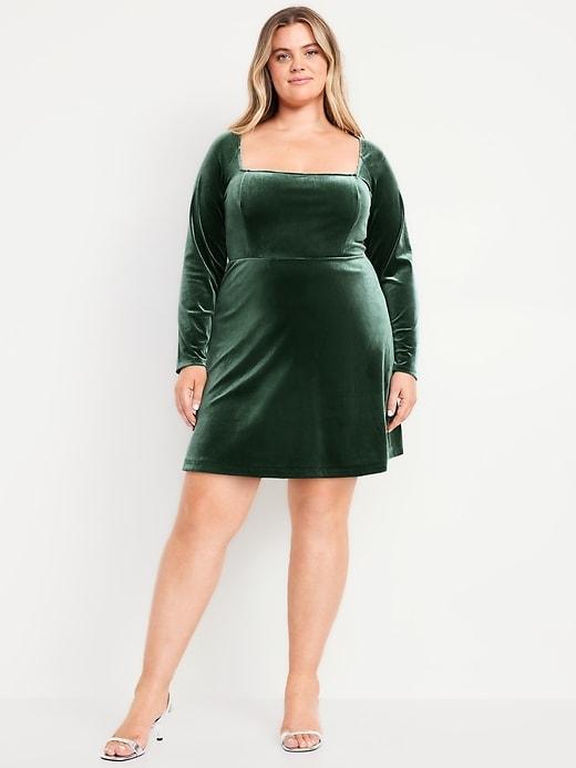 Fit &amp; Flare Velvet Mini Dress Product Image