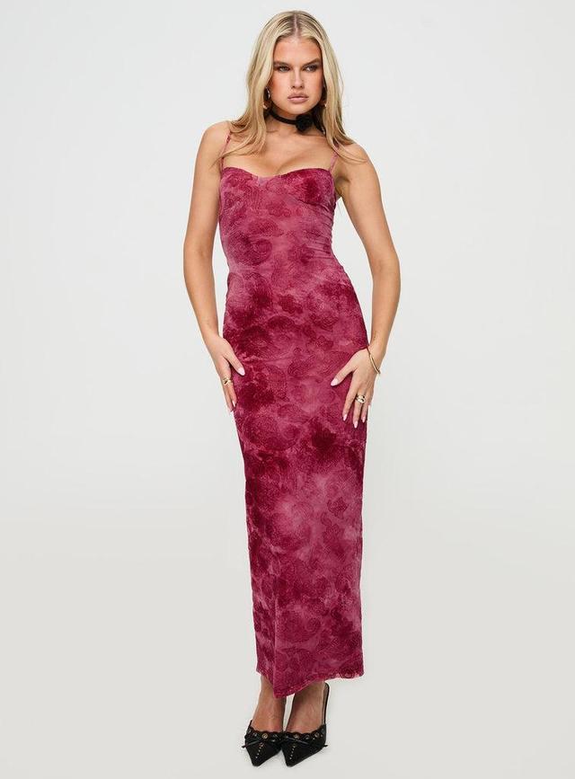 Orla Paisley Maxi Dress Burgundy Product Image