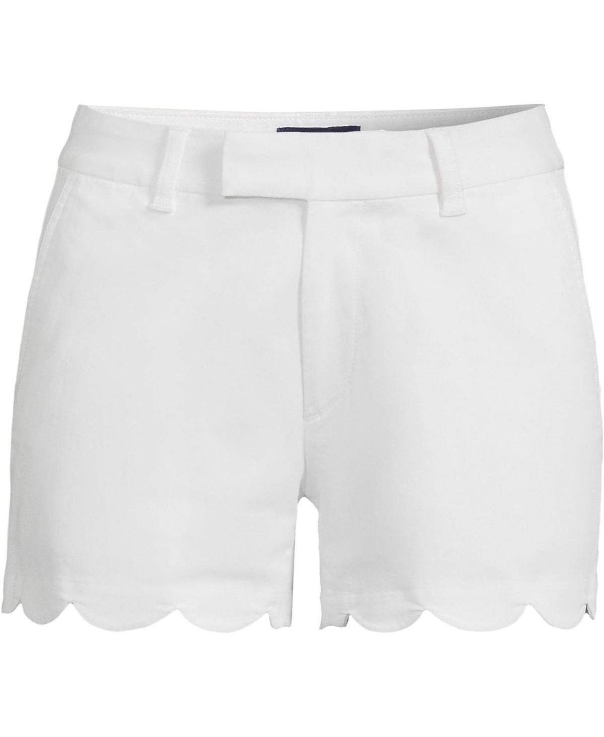 Lands End Womens Mid Rise Scallop Hem 5 Chino Shorts Product Image