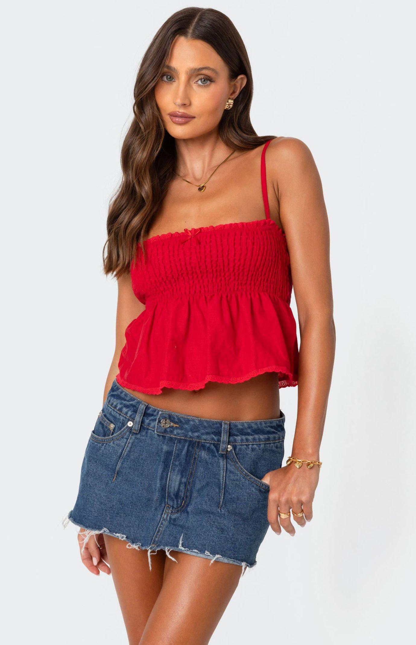 Edikted Women's Millie Scrunch Tank Top Product Image