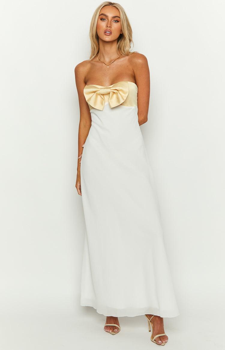 Honeydew Yellow Bow Maxi Dress Product Image