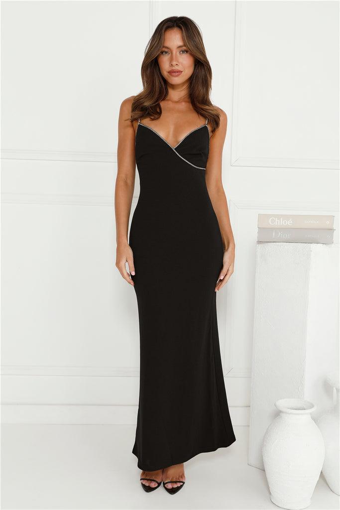 Crystal Glitz Maxi Dress Black Product Image