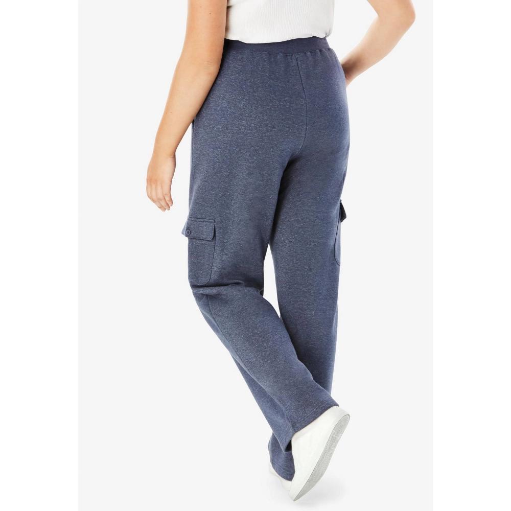 Woman Within Women's Plus Size Petite Better Fleece Cargo Sweatpant - 4X, Navy Product Image