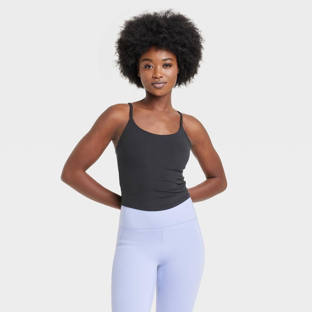 Womens Everyday Soft Cami Cropped Tank Top - All In Motion Black Product Image