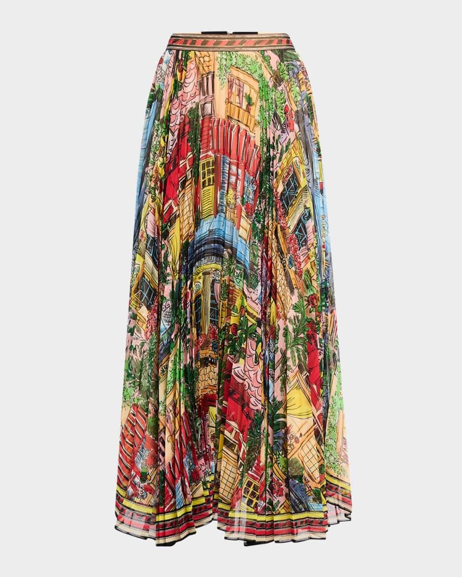 Vacation Dreams Katz Sunburst Pleated Maxi Skirt Product Image