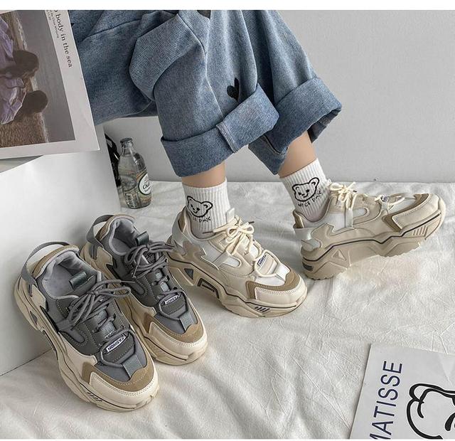 Lace-Up Platform Sneakers Product Image