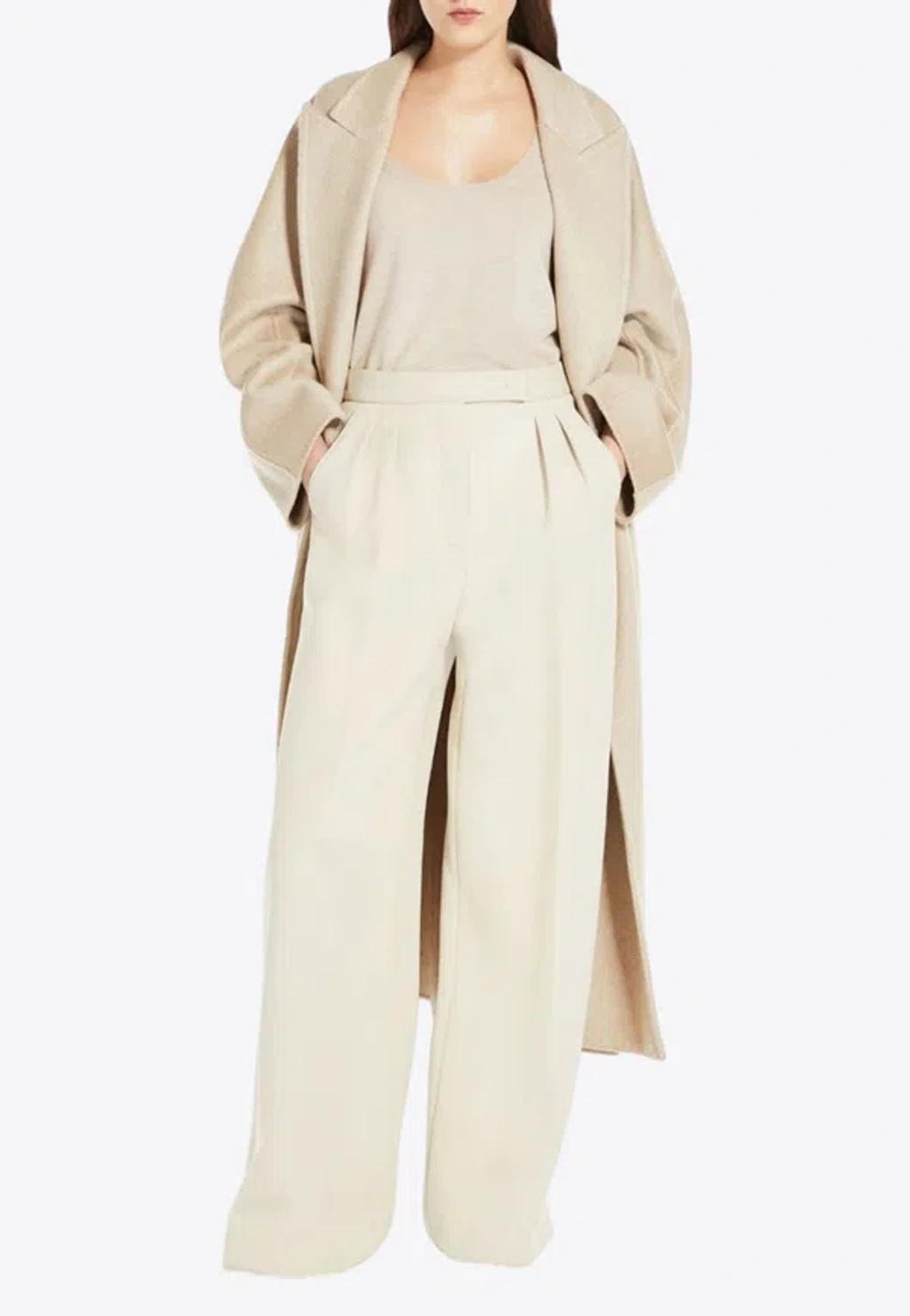 Oversize Cashmere Coat In Beige Product Image