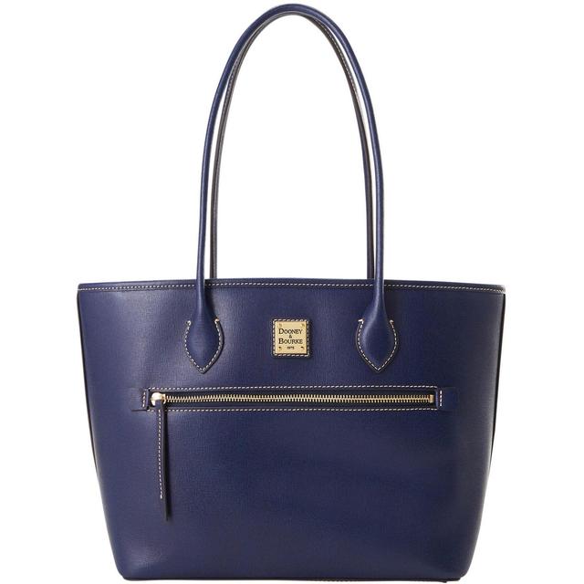 Dooney & Bourke Womens Saffiano Leather Tote Shopping Bag in Marine Product Image