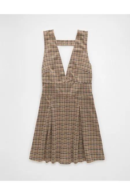 AE It Knit Plaid Pleated Pinafore Dress Women's Product Image