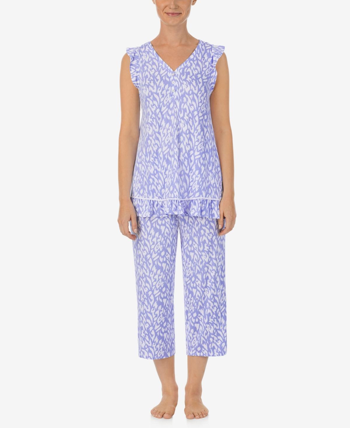 Ellen Tracy Womens Sleeveless Top and Cropped Pants 2-Pc. Pajama Set Product Image