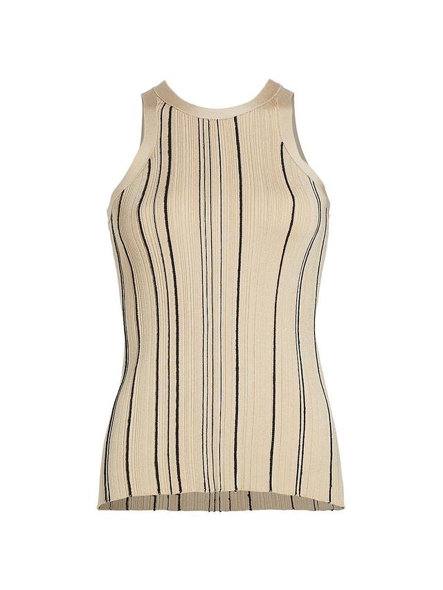 Womens Curved Rib-Knit Tank Product Image