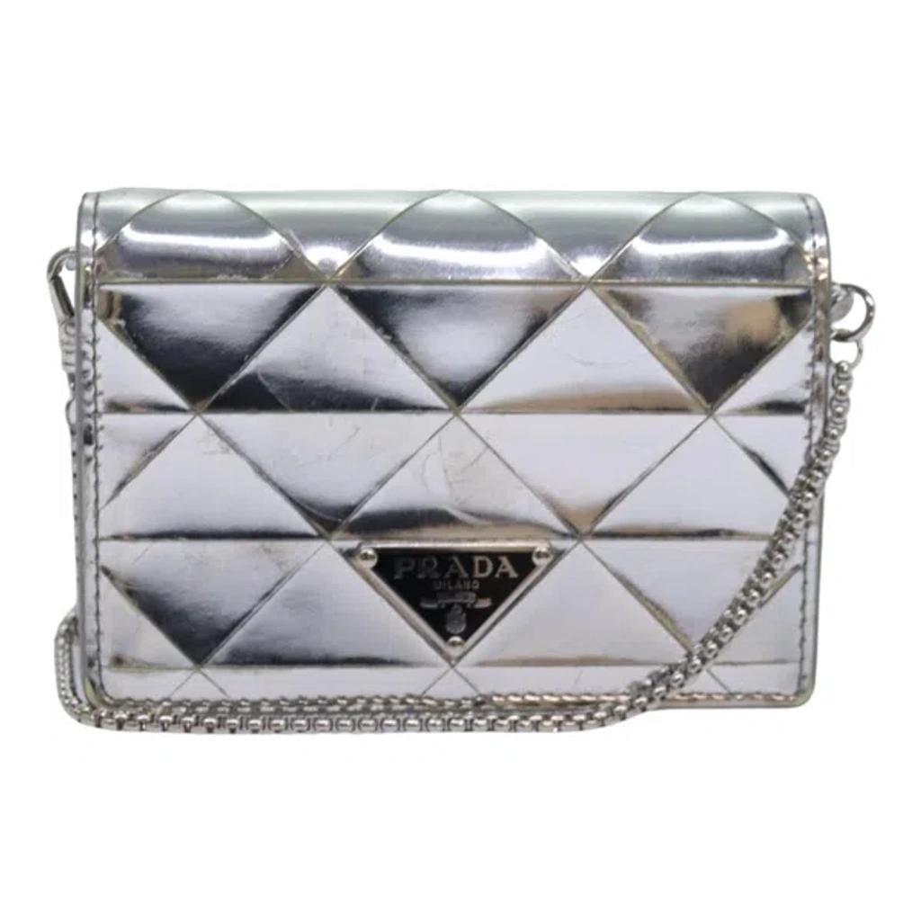 Silver Leather Clutch Bag () product image