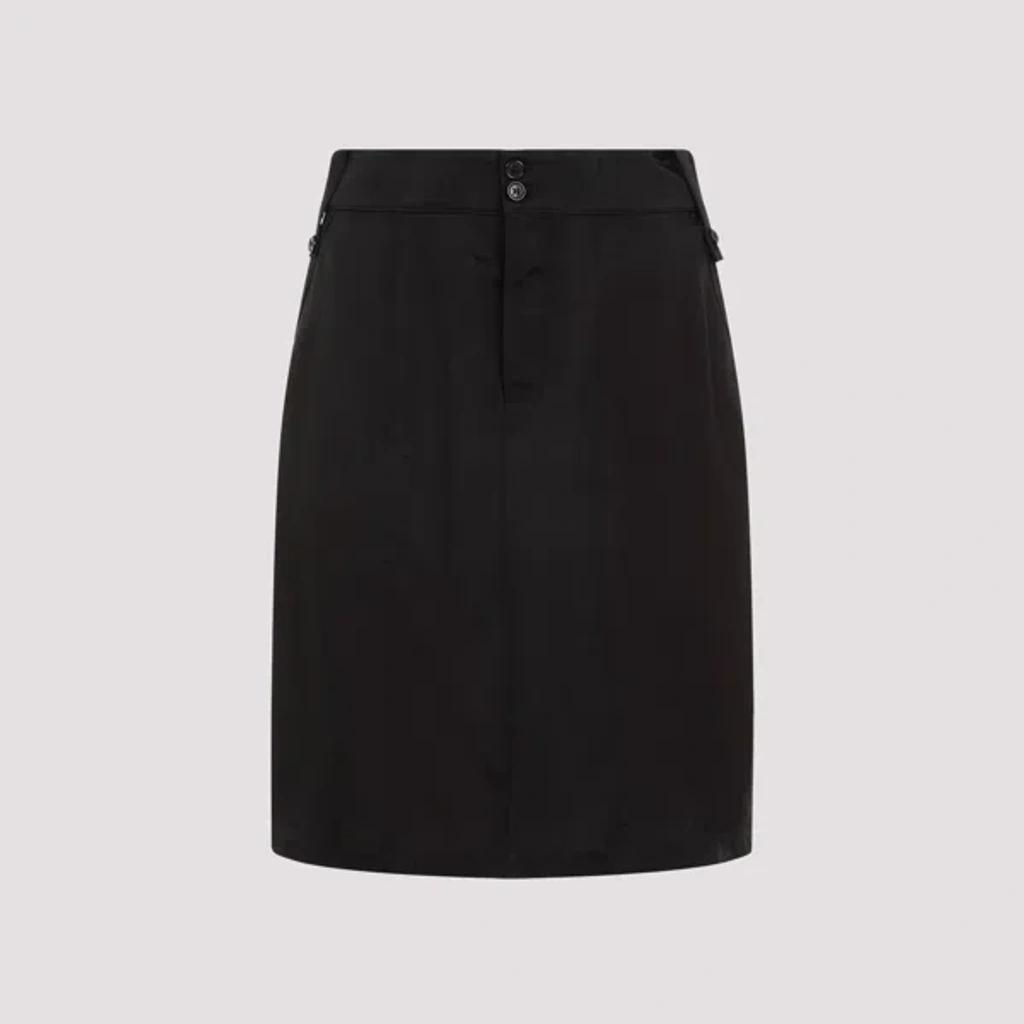 SAINT LAURENT Black Cupro Skirt In  Noir product image