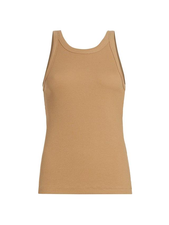 Womens Curved Rib-Knit Tank Product Image