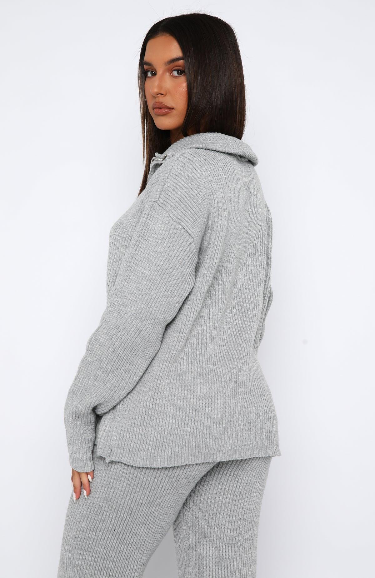 Let's Get Cosy Knit Sweater Grey Marle Product Image