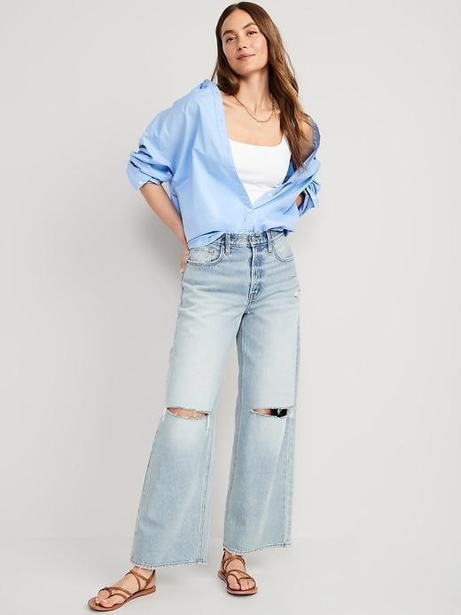 Extra High-Waisted Baggy Wide-Leg Jeans Product Image